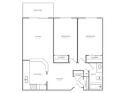 2 Bedroom 1 Bathroom B2 | from 1004 sq ft