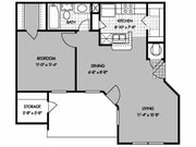 A2 - 1BR/1BA 620 sq ft