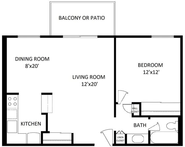 1x1 Floor Plan