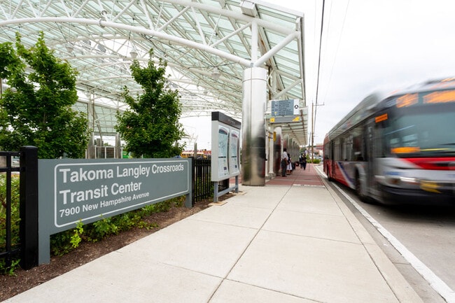 Takoma Langley Crossroads Transit Center is 5 minutes from Northwest Park Apartments