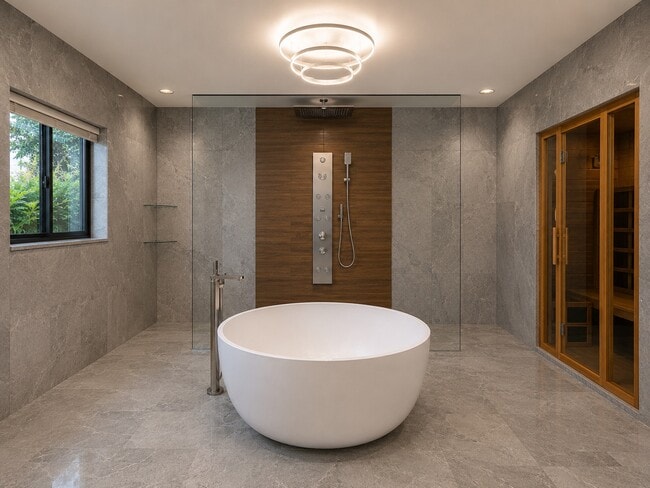 Primary bath, shower and sauna - 10244 Vestal Ct