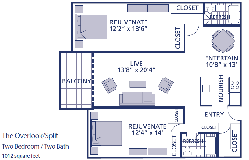 Two Bed Two Bath Split - Two Bed Two Bath Split
