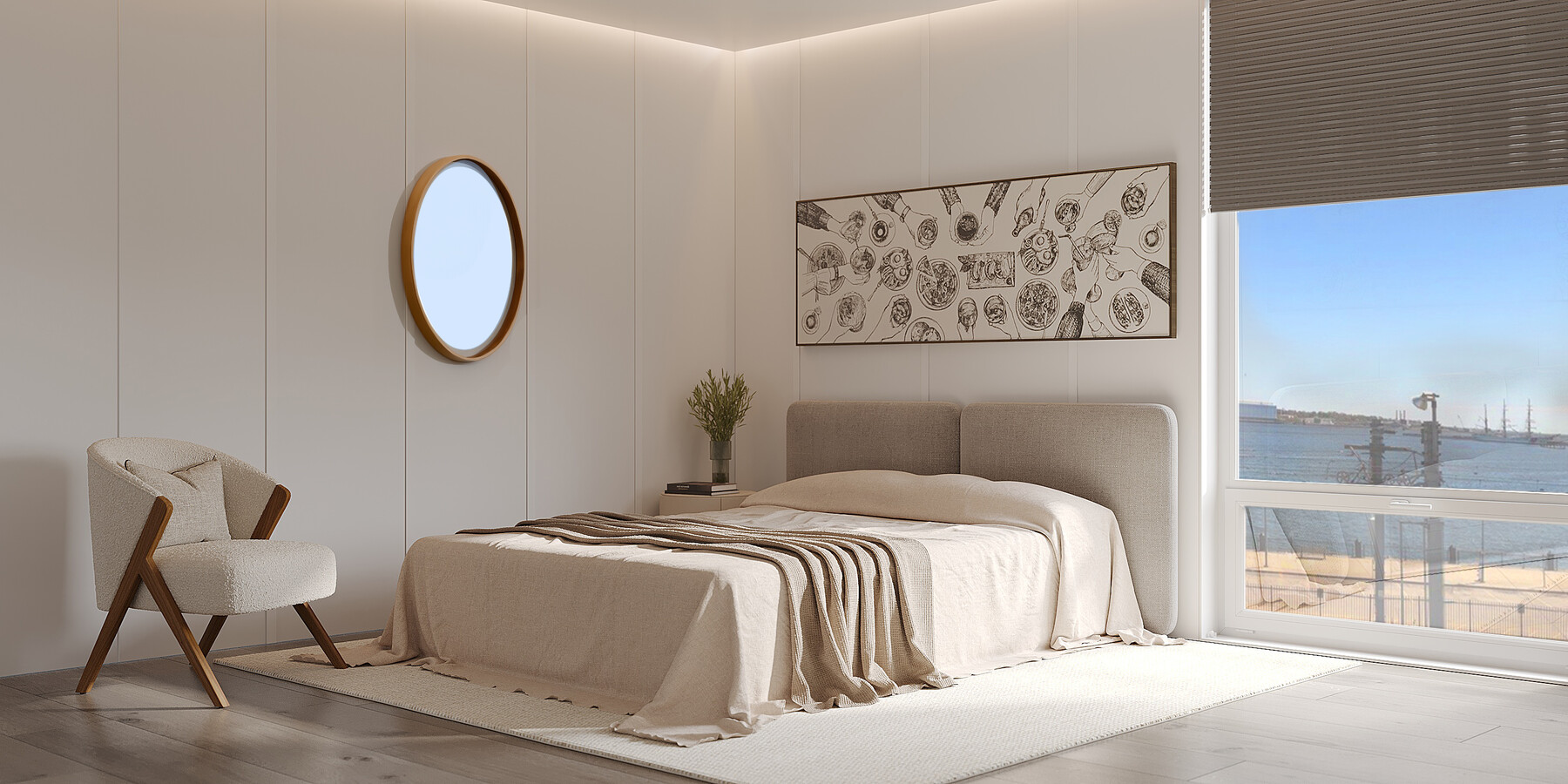 Waterfront Bedroom - Vessel - Bank Street Apartments