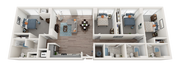 The Peale is a modern 4 Bedroom + 4 Bathroom apartment within walking distance to the University of Maryland, Baltimore. This floor plan features stainless steel appliances, luxury vinyl flooring and access to all the amenities Prosper has to offer including the 24-hour fitness center, terrace...