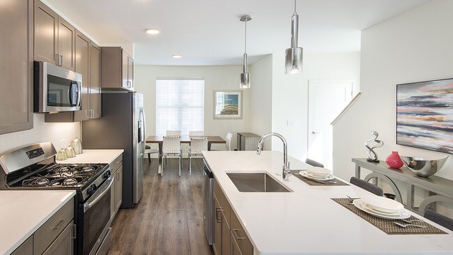 Wood Plank-Style Flooring in Kitchen/Dining Area - Modera Needham