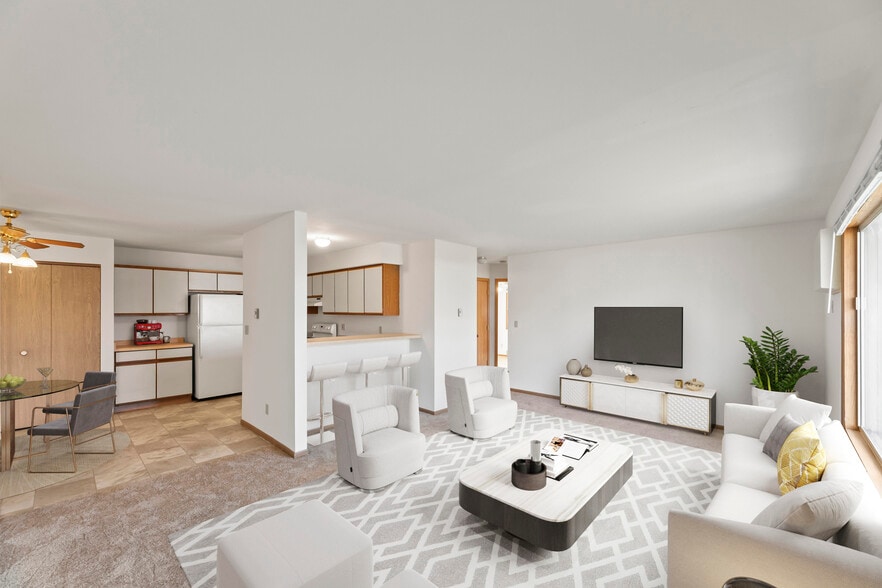 living room with sample furniture