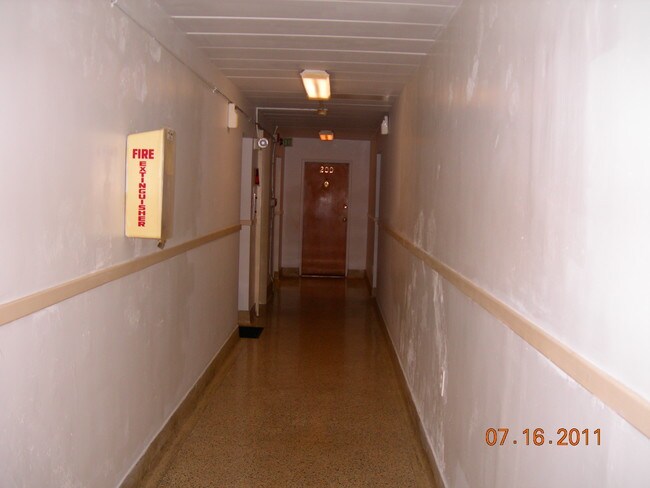 Concrete hallways great for sound proofing - West Riverview Terrace Apartments