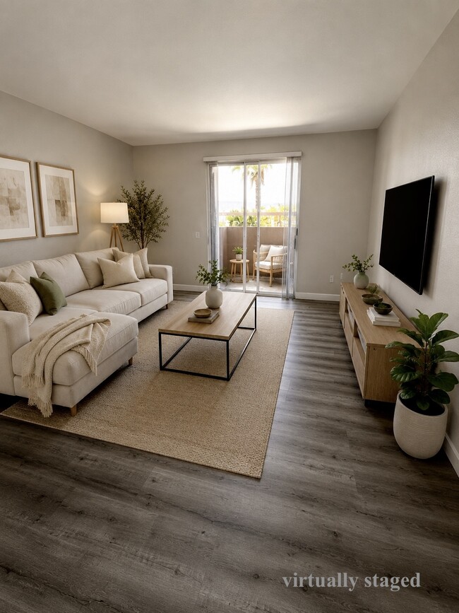 living room. new blinds and new flooring - 231 W Horizon Ridge Pky Unit 2311