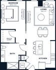 A13PH.A | 1x1 PH | 753 sq ft