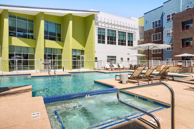Soak it all in. The Garrett Uptown pool complex includes a spa and hot tub alongside the full resort pool for the perfect wind-down after a long week.