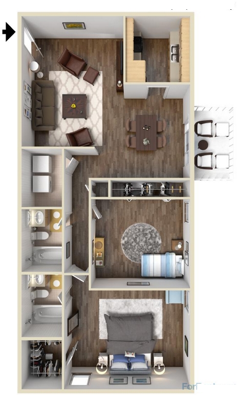 2BR/2BA - 2 Bed 2 Bath