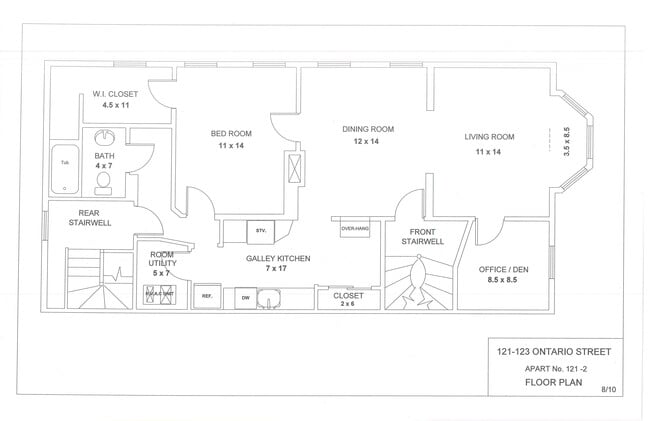 Floor Plan - 121 Ontario St Unit 2nd floor