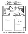 2.5 Room Studio Floor Plan