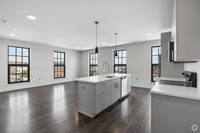 2BR, 2BA - 1,182SF - Kitchen and Living Room