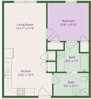 1BR 1 BATH FLOORPLAN