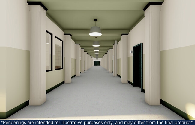 Representación del pasillo - Woolen Mills