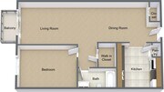 1HAB, 1BA - 650 ft²
