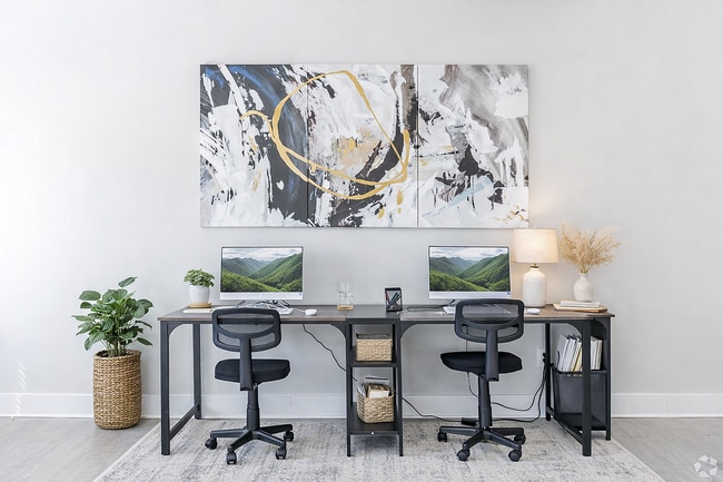 Modern co-working space with stylish decor