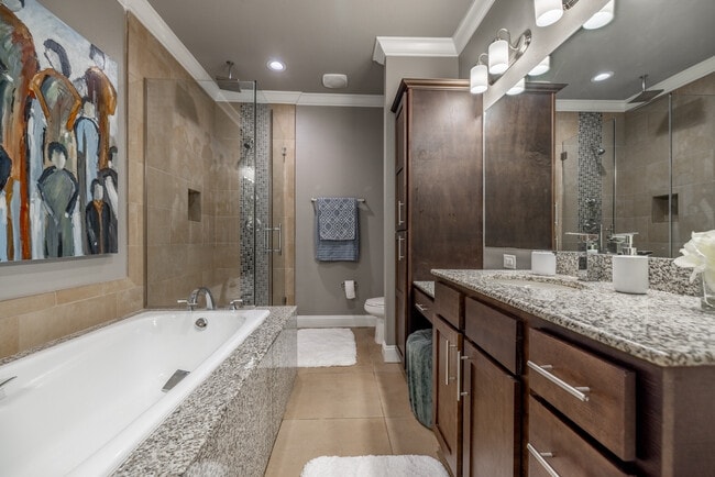 Bathrooms that feature both walk-in shower and tub