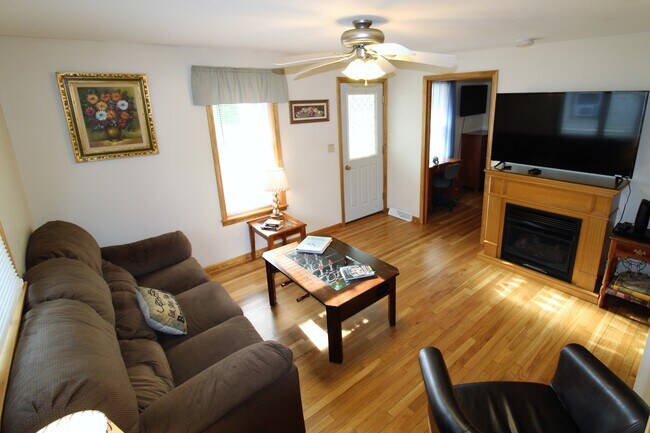 Newly refinished hardwood flooring