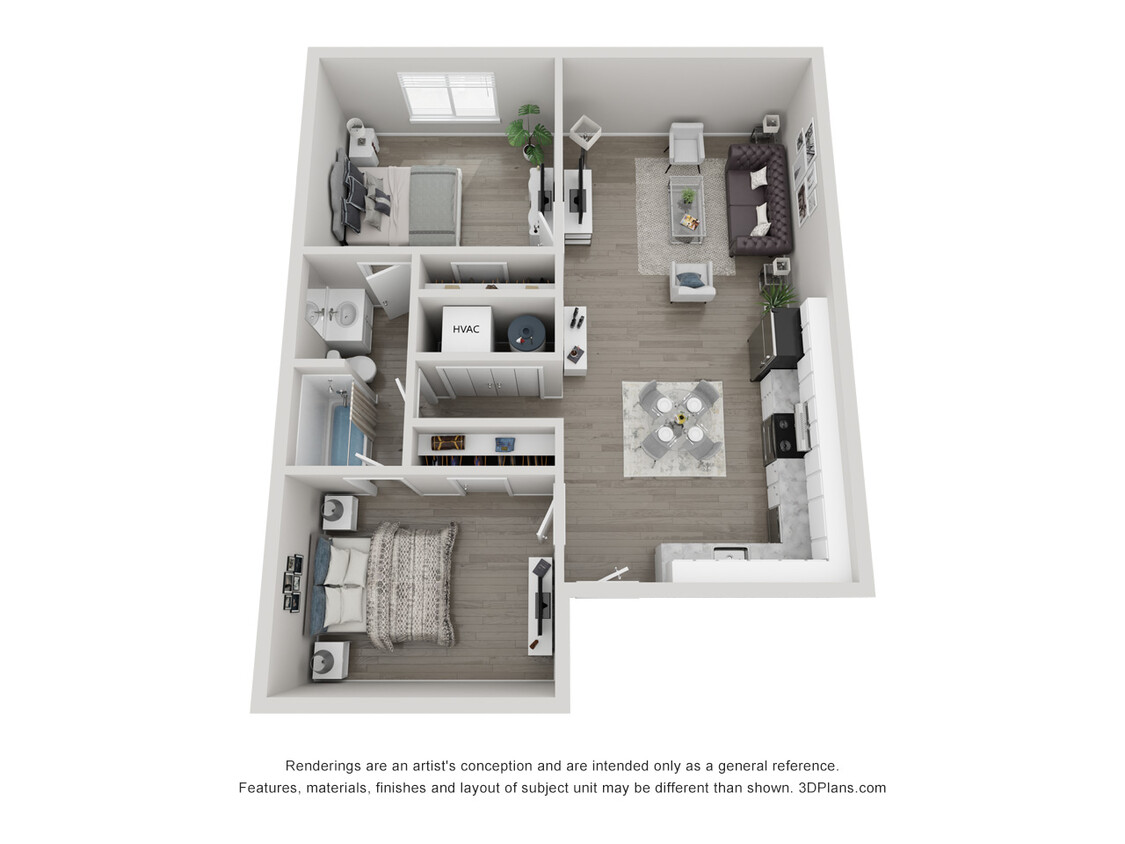 Floor Plan - 2 x 1 New Large- Call For Availability