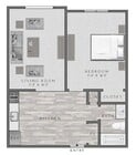 1 Bedroom, 1 Bathroom - 625 Sq. Ft.