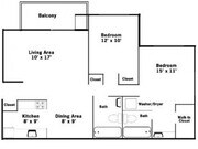2BR/2BA Floorplan
