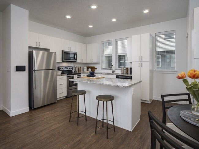 Two Bedroom Townhome Kitchen with Island