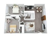 2 Bed, 1 Bath