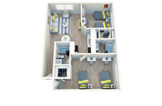 2 habitaciones/2 baños