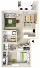 One Bedroom/One Bath floor plan Crescent Park