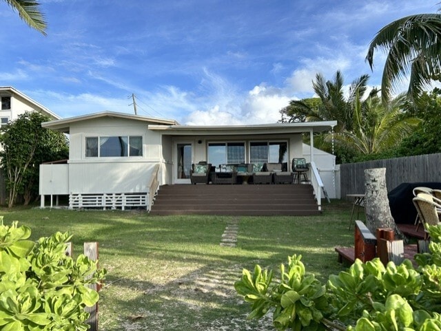 View of fenced yard and ocean facing home - 68 -287 Crozier Loop Unit Crozier#B