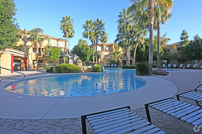 Resort-Style Pool with Heated Spa - Cortland at Raven Apartments