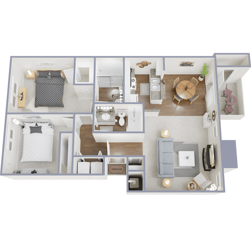 Floor Plan - 2B Two Bedroom Flat