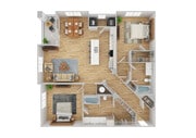 2 Bedroom | 2 Bath | 1265 SF | Renovated