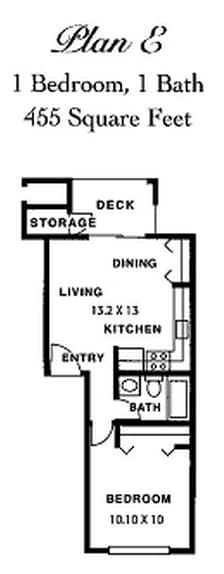 E - E - Efficiency 1 bed 1 bath