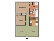 Lombard 2 Bedroom floor plan 2D