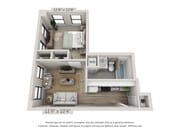 1 Bedroom - 522 SF