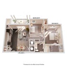 Glacier: 2 Bed, 1 Bath | 892 SF