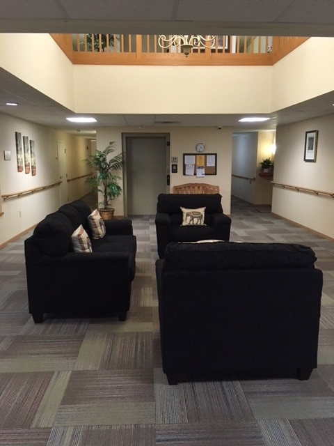 Main Lobby with elevator - Parkside Commons Senior Apartments