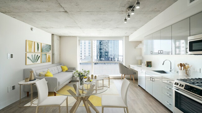 Los luminosos apartamentos con impresionantes vistas al centro de la ciudad, cocina a gas y áreas de trabajo empotradas - Modera Rincon Hill Apartamentos