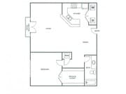 One Bedroom One Bath (844 SF)