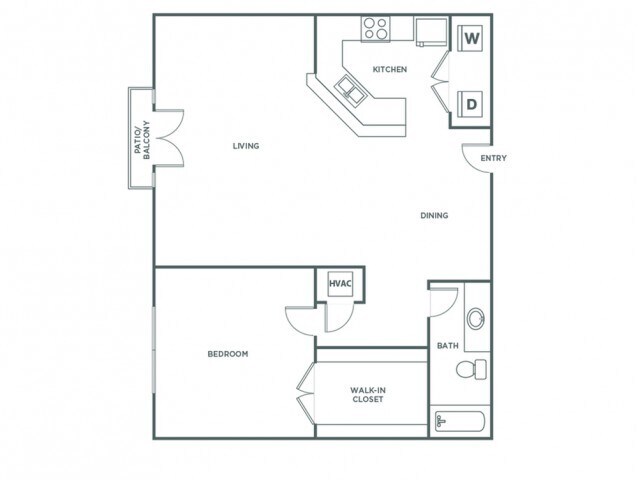 One Bedroom One Bath (844 SF) - One Bedroom One Bath (844 SF)