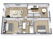 2 habitaciones 1 baño