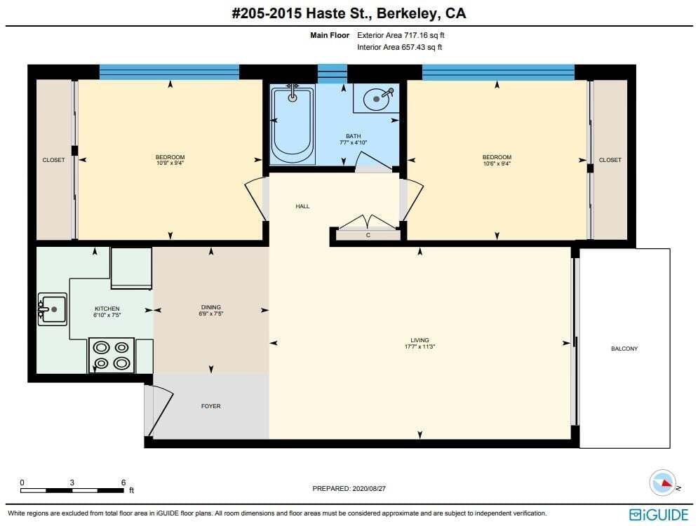 Floor Plan - 2 Bedrooms, 1 Bathroom