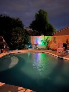 Pool at night - 7488 N Benet Dr (Tucson, AZ)