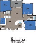 Azure City Living - C1 - 2 Beds - 2 Baths - 1315 Sq. ft.