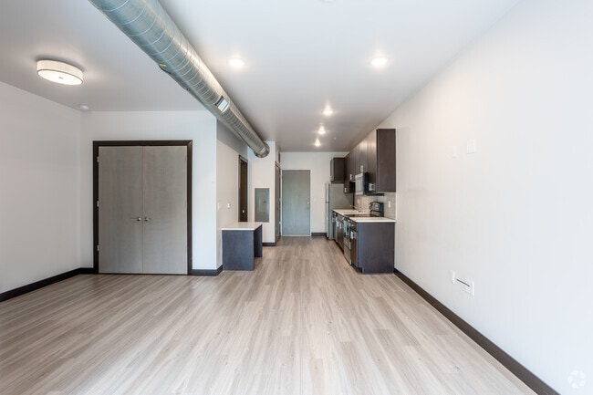 Efficiency with Balcony - 582SF - Living Room - IA City Lofts