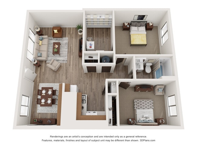 Two Bedroom, One Bathroom
