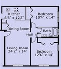 Two Bedroom Floor Plan
